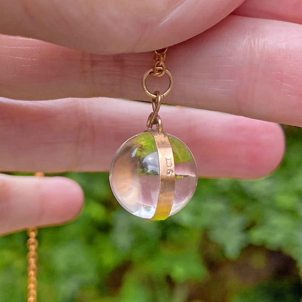 Rose Gold Rock Crystal Pools of Light Pendant - Boylerpf