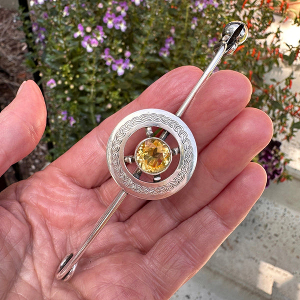 Rare William Robb of Ballater Citrine Scottish Kilt Pin Brooch - Boylerpf