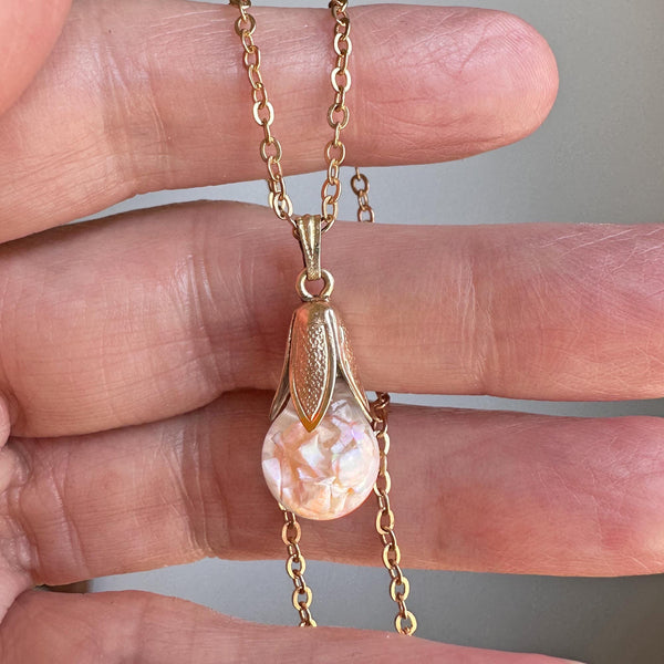 Vintage 12K Gold Filled Floating Opal Pendant - Boylerpf