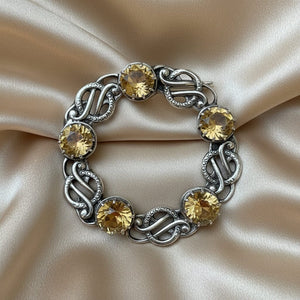 Vintage Robert Allison Edinburgh Silver Citrine Brooch - Boylerpf