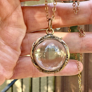 Antique Pool of Light Rock Crystal Locket Pendant - Boylerpf