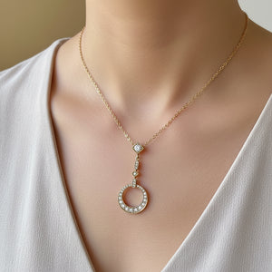 Art Deco 18K Gold .50 CTW Diamond Lavalier Pendant - Boylerpf