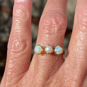 Antique Edwardian Pearl and Opal Ring in 14K Gold | Boylerpf