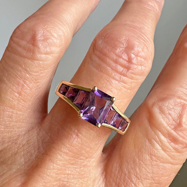 Vintage 14K Gold Amethyst Cocktail Ring - Boylerpf