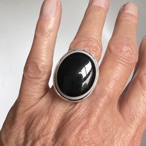 Antique Victorian Silver Xtra Large Bullseye Agate Ring - Boylerpf
