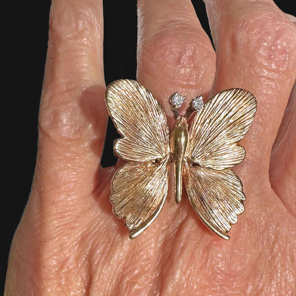 Bowman Ring | Gold Silver Zirconia Blue Butterfly Ring – SARONT