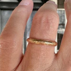 Vintage 14K Gold Orange Blossom Ring Eternity Band - Boylerpf