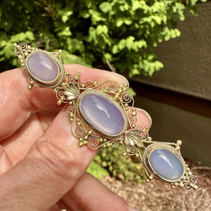 Antique Gold Vermeil Cannetille Victorian Moonstone Brooch - Boylerpf