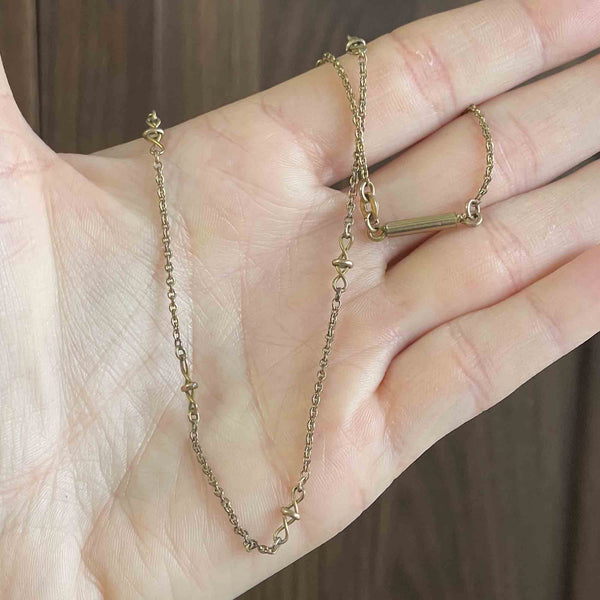Antique Rolled Gold Fancy Link Chain Necklace - Boylerpf