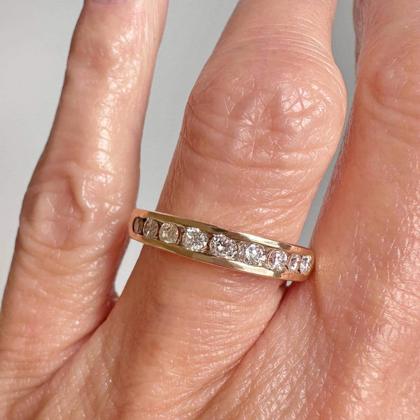 Half Eternity 14K Gold .68 CTW Diamond Ring Band - Boylerpf