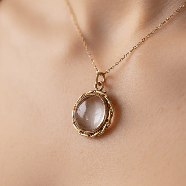 Antique Rolled Gold Pools of Light Style Bubble Glass Locket - Boylerpf