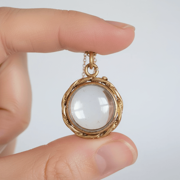 Antique Rolled Gold Pools of Light Style Bubble Glass Locket - Boylerpf