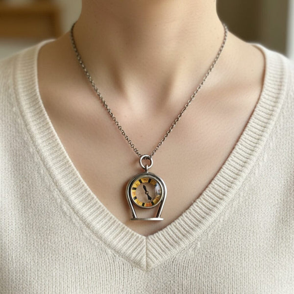 Antique Edwardian Sterling Silver Compass Pendant