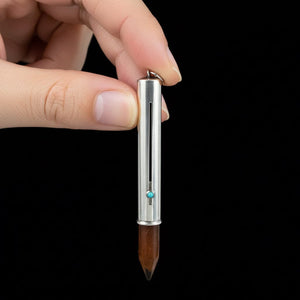 Antique Silver Propelling Pencil Holder Pendant, Turquoise Slider - Boylerpf