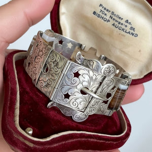 Victorian Scottish Agate Buckle Bracelet | Sterling Silver - Boylerpf