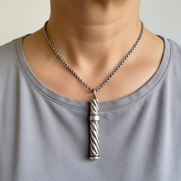Antique Mappin & Webb Silver Sliding Pencil Fob Pendant - Boylerpf