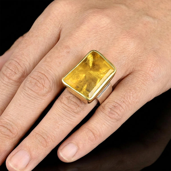Maria Margoni Heliodor Yellow Beryl 18K Gold Ring