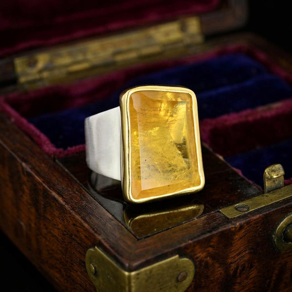 Maria Margoni Heliodor Yellow Beryl 18K Gold Ring