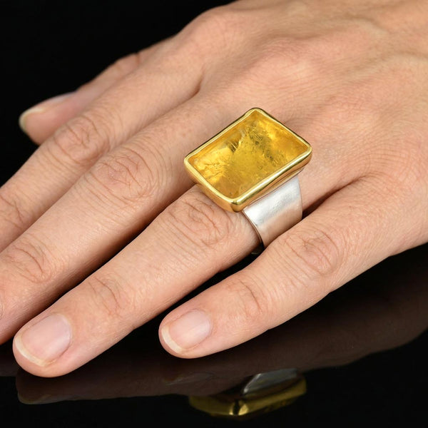 Maria Margoni Heliodor Yellow Beryl 18K Gold Ring