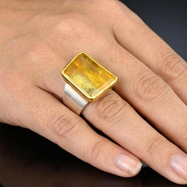 Maria Margoni Heliodor Yellow Beryl 18K Gold Ring