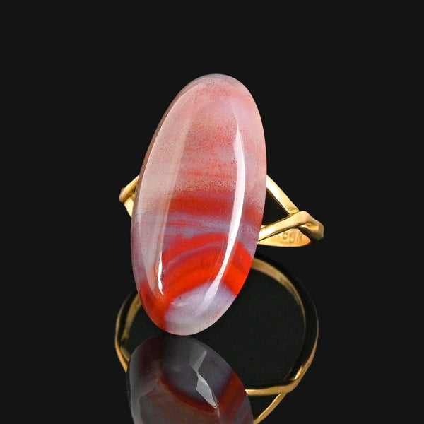 Vintage 14K Gold Lake Superior Agate Ring - Boylerpf