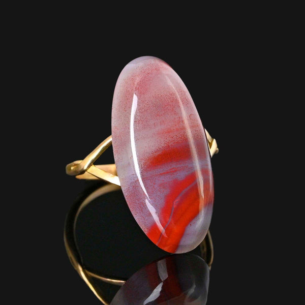 Vintage 14K Gold Lake Superior Agate Ring - Boylerpf
