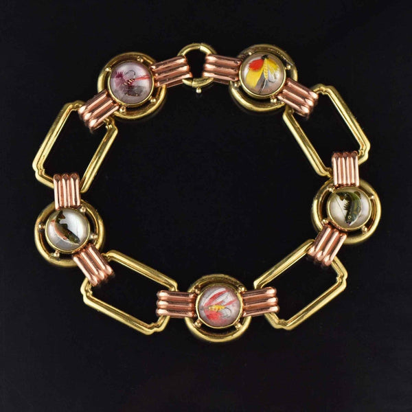 Art Deco 14K Gold Essex Crystal Bracelet, Trout Fishing Lures - Boylerpf