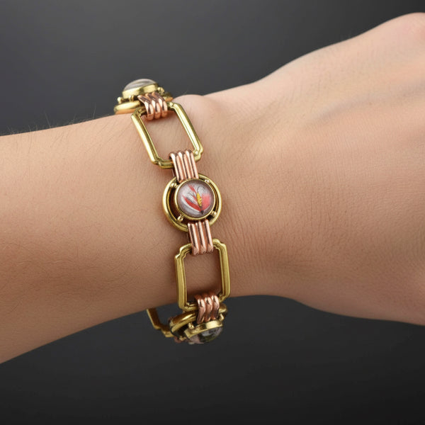 bangle fishing lures Antique 14K Gold Essex Crystal Bracelet, Trout Fishing Lures, 26.2 Grams