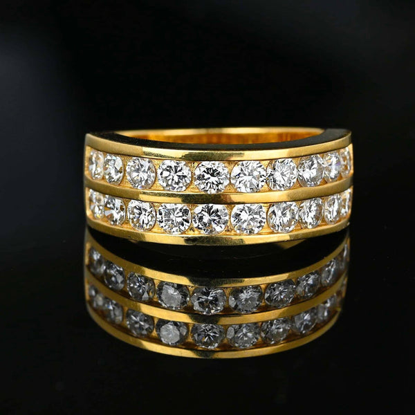 Vintage 14K Gold Half Eternity 1.25 Carat Diamond Ring Band - Boylerpf