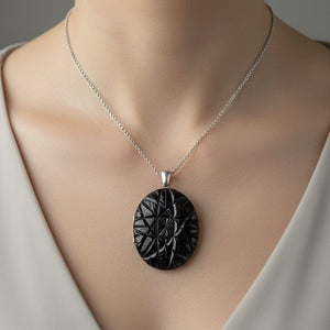 Antique Victorian Carved Starburst Whitby Jet Locket Pendant - Boylerpf