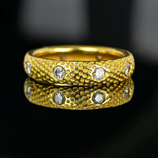 Fine 18K Gold .65 CTW Diamond Eternity Ring Band - Boylerpf