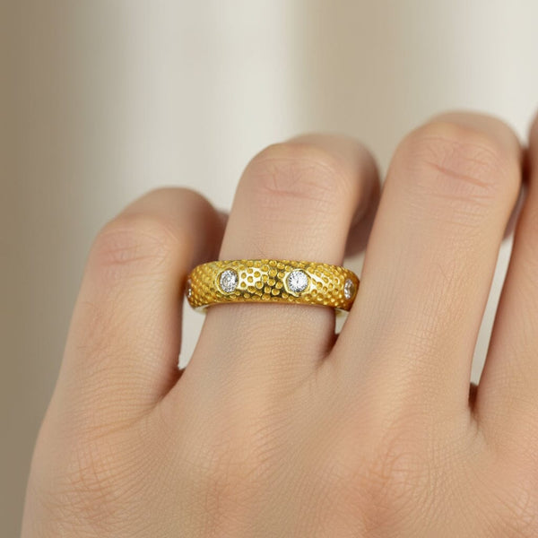 Fine 18K Gold .65 CTW Diamond Eternity Ring Band - Boylerpf