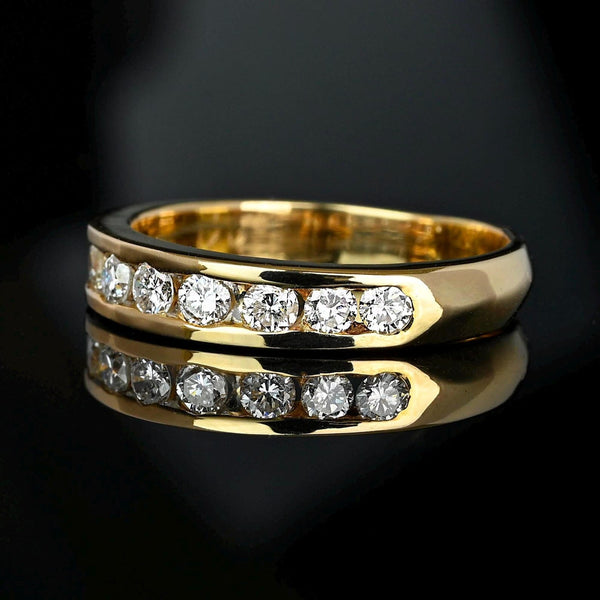 Half Eternity 14K Gold .68 CTW Diamond Ring Band - Boylerpf