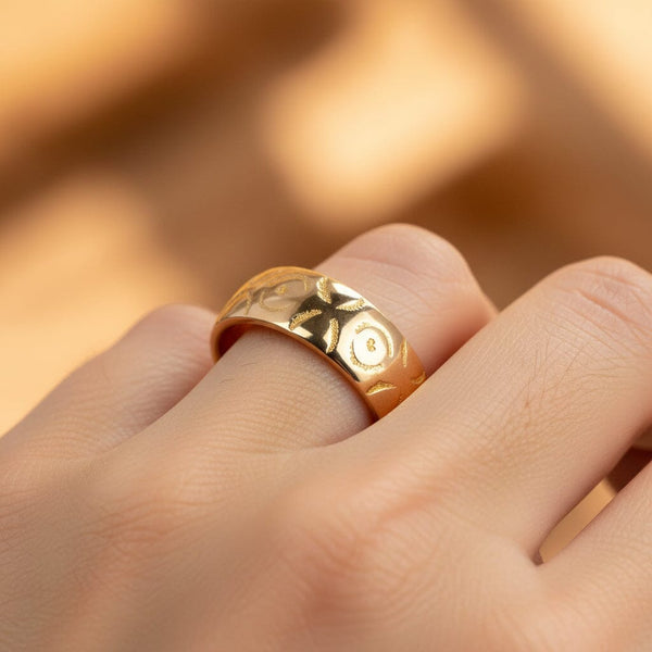 Antique Victorian Forget Me Not 18K Gold Ring Band - Boylerpf