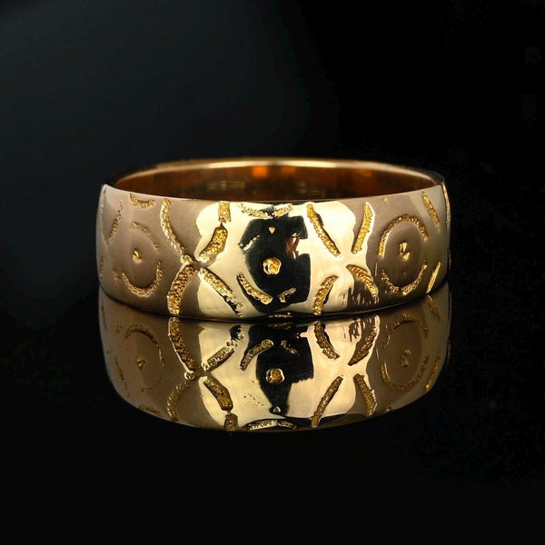 Antique Victorian Forget Me Not 18K Gold Ring Band - Boylerpf