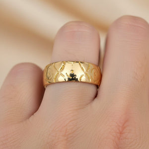 Antique Victorian Forget Me Not 18K Gold Ring Band - Boylerpf