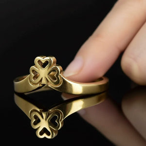 Vintage 14K Gold Chevron Shamrock Stacking Ring - Boylerpf