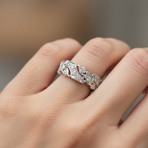 Art Deco Syle Full Eternity Platinum Diamond Ring Band - Boylerpf