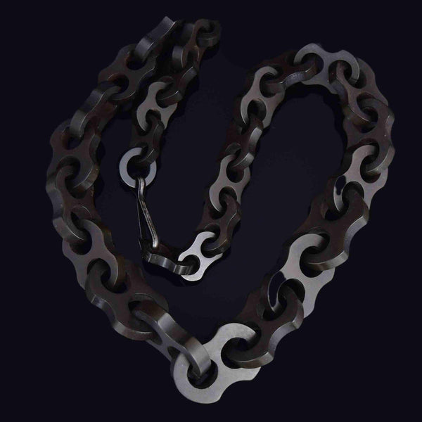 Antique Victorian Vulcanite Mariner Link Necklace - Boylerpf