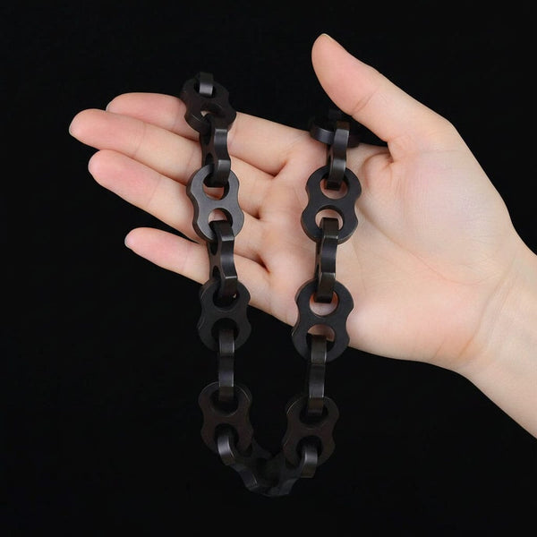Antique Victorian Vulcanite Mariner Link Necklace - Boylerpf