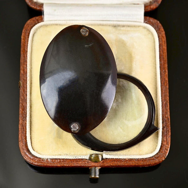 Antique Tortoiseshell Quizzing Magnifying Glass Pendant - Boylerpf