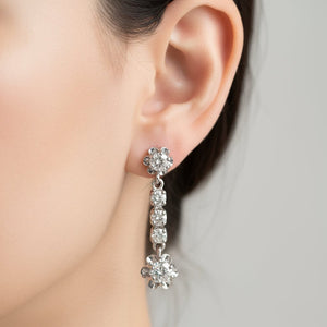 Vintage Art Deco Style 1.5 CTW Diamond Dangle Earrings - Boylerpf