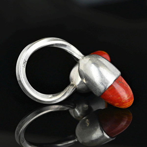 Vintage Noreena Jasper Bypass Ring Sterling Silver
