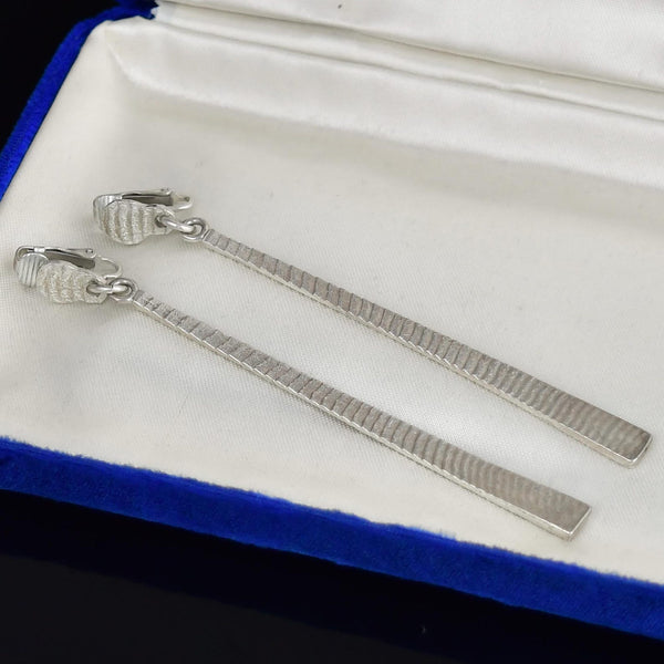 Vintage Scandanavian Sterling Silver Chandelier Earrings