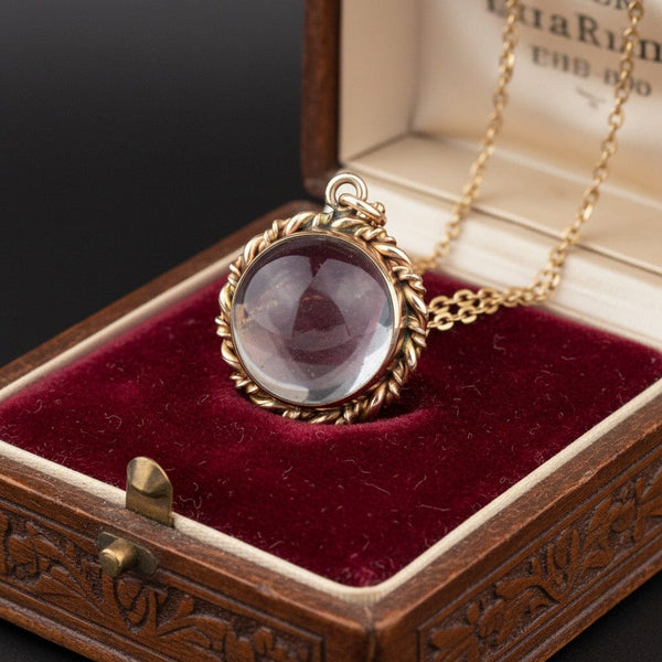 Antique Pools of Light Rock Crystal Locket - Boylerpf