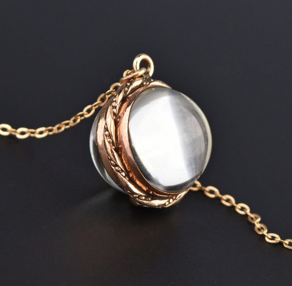 Victorian Pools of Light Rock Crystal Quartz Locket Pendant