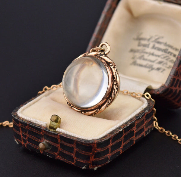 Victorian Pools of Light Rock Crystal Quartz Locket Pendant