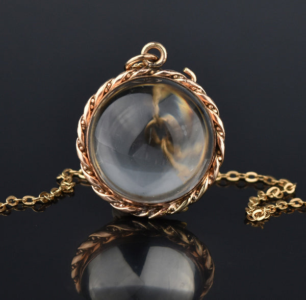Antique Victorian Pools of Light Rock Crystal Locket