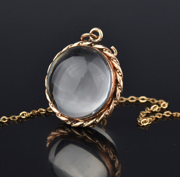 Antique Victorian Pools of Light Rock Crystal Locket
