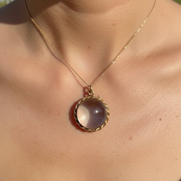 Antique Victorian Pools of Light Rock Crystal Locket